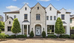 Luxury white stone home exterior